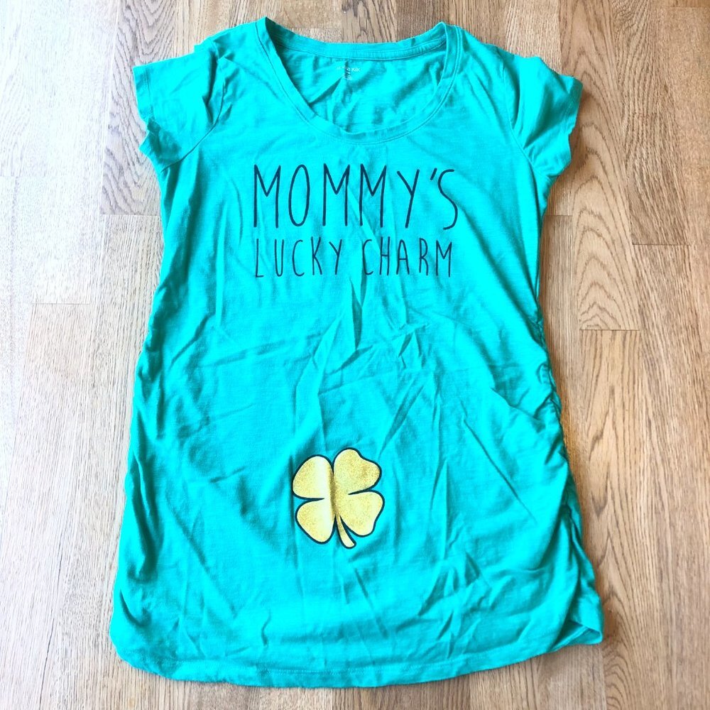 Koala Kik Mommy's Lucky Charm Maternity Top Size Small/Medium - Picture 2 of 9